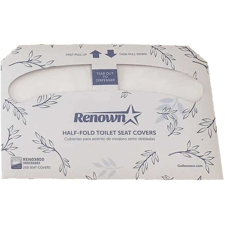 Renown Half-Fold Toilet Seat Paper Cover-Virgin, 20PK HFTSC-V